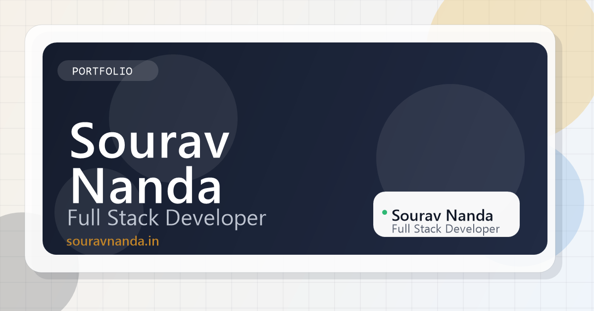 Sourav Nanda | Full Stack Developer
